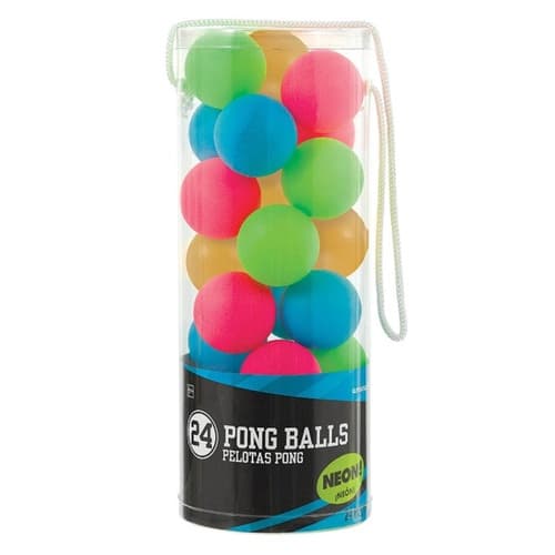 Neon Glow Beer Pong Balls  24 Pack