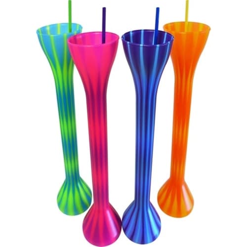 Funtime • Yard Bottle W.straw Plastic Luau Colors
