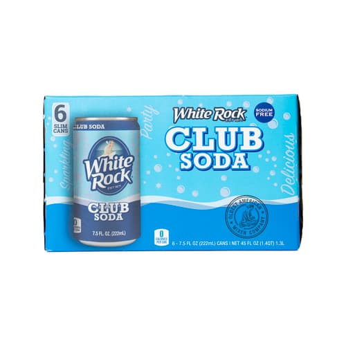White Rock Club Soda 6 Pack Cans