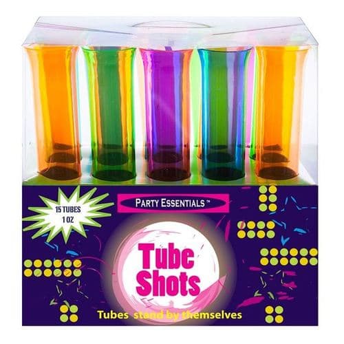 Party Essentials 1 oz Neon Plastic Tube Shots