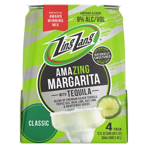 Zing Zang Cocktails • Margarita 4pk-12oz