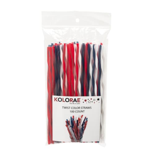 Kolorae Straws • Twist Assted Red  White  Blue