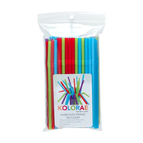 Kolorae Straws • Plastic Jumbo Flex 100 Ct