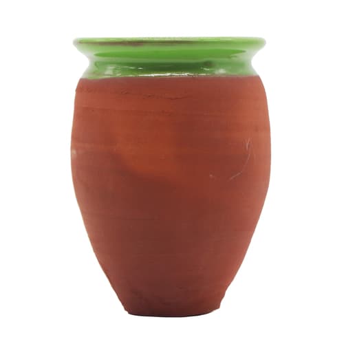 Cantarito Cup • Green Rim Terracotta Glazed