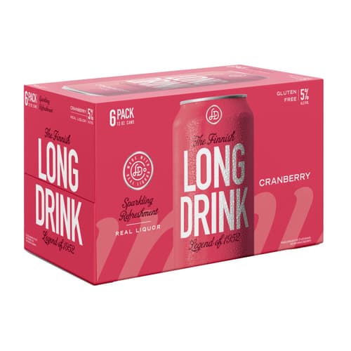 Long Drink Cocktail Cranberry 6pk-355ml