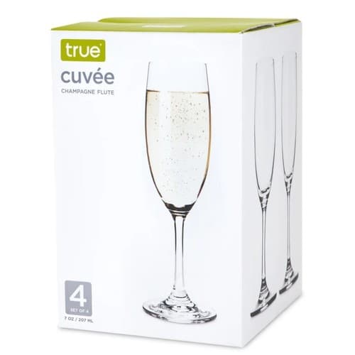 True Wine Glasses • Flute Stems 7 oz Set 4