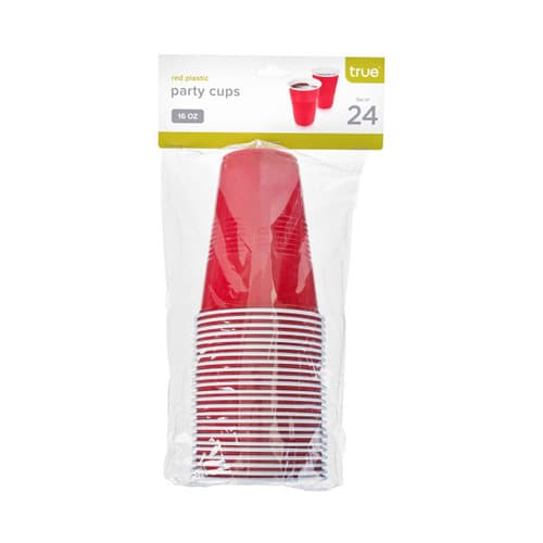 True • Red Party Cup Plastic 16 oz 24 Ct