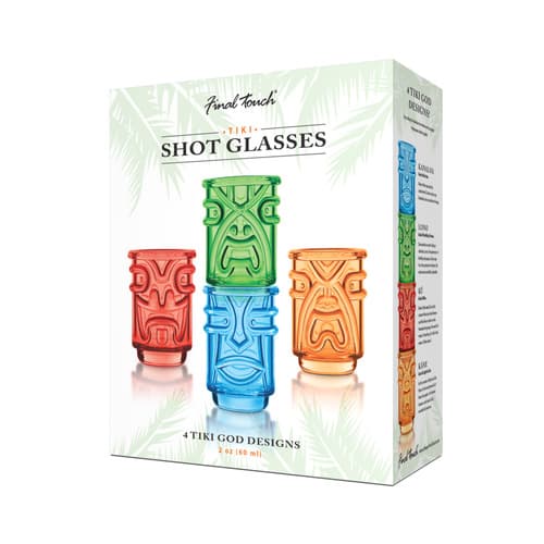 Final Touch • Tiki Head Shot Glasses 2 oz 4 Colors