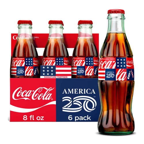 Coke • Usa Cane Sugar 8 oz 6 Pack Glass Bottles