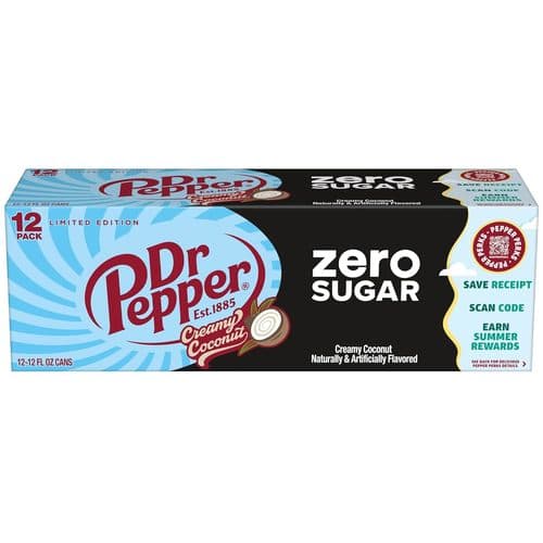 Dr. Pepper • Creamy Coconut Zero Sugar 12 oz 12 Pack