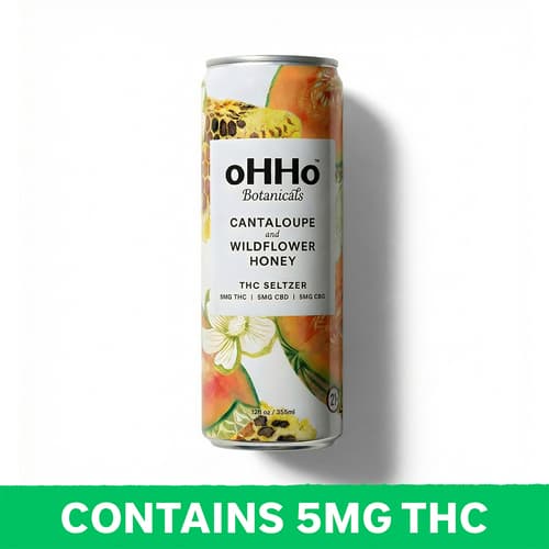 Ohho Cantaloupe and Wild Honey Seltzer 5mg Delta 9 • 4pk Can