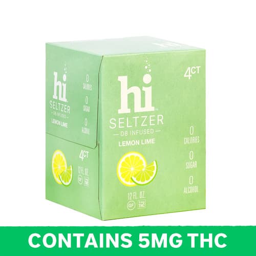 Hi Lemon Lime 5mg Delta 8 Seltzer • 4pk Can